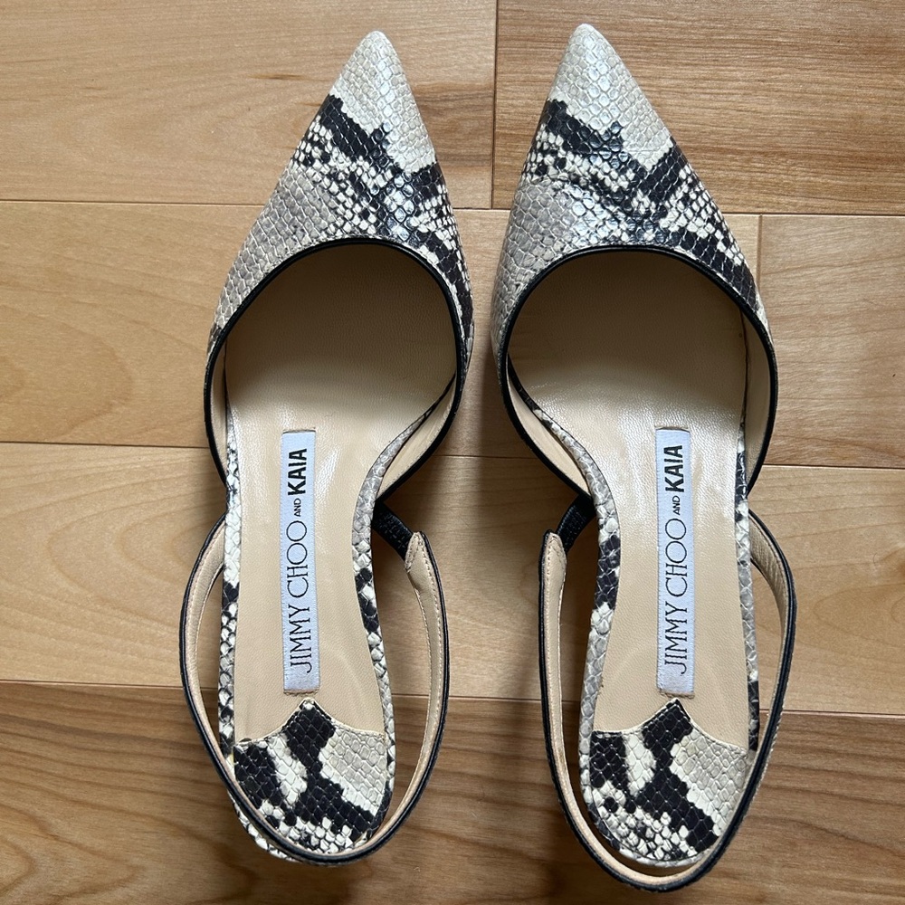 Jimmy Choo X Kaia K-Slingback Python-Effect Leath… - image 1